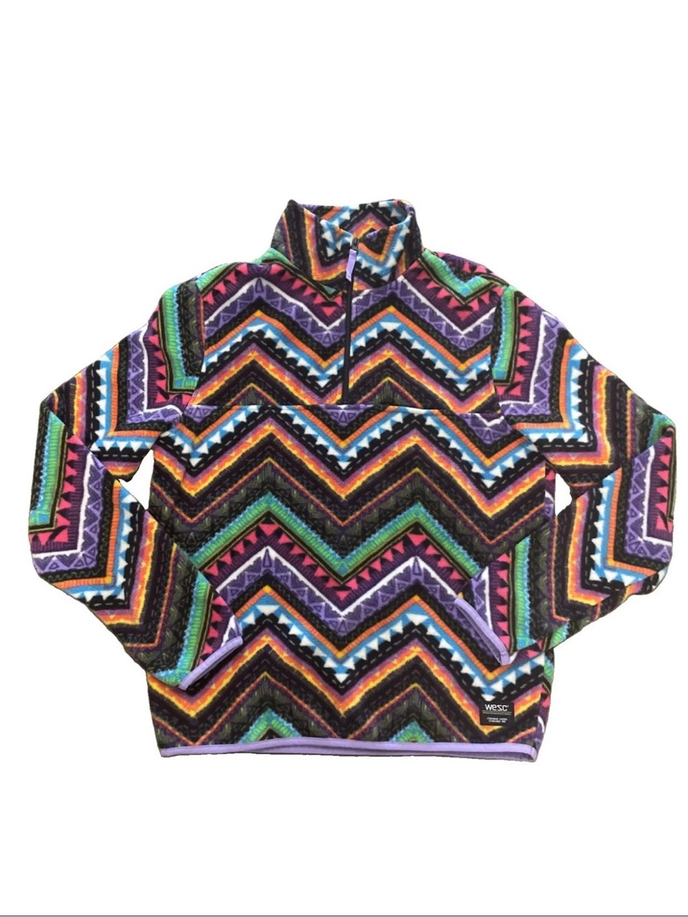 NWOT WESC Unisex Aztec 1/4 Zip Fleece Pullover Colorful Soft Women’s L Men’s M